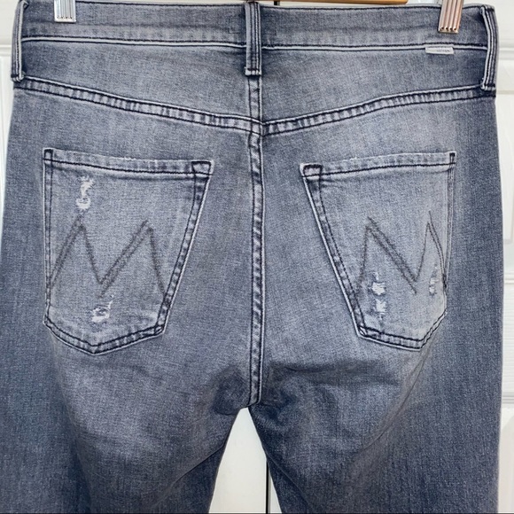 MOTHER The Scrapper Cuff Ankle Fray Jeans In Unstitched In The Dark Size 25 NWT - Picture 7 of 15